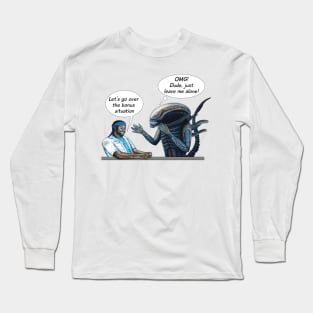 Xenomorph and Parker. Alien (1979) parody print Long Sleeve T-Shirt